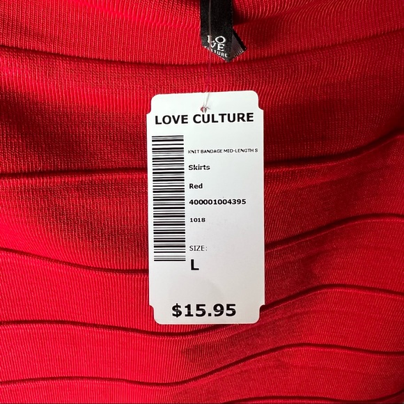 NEW W/ TAGS - Red bandage skirt size L - Picture 5 of 9